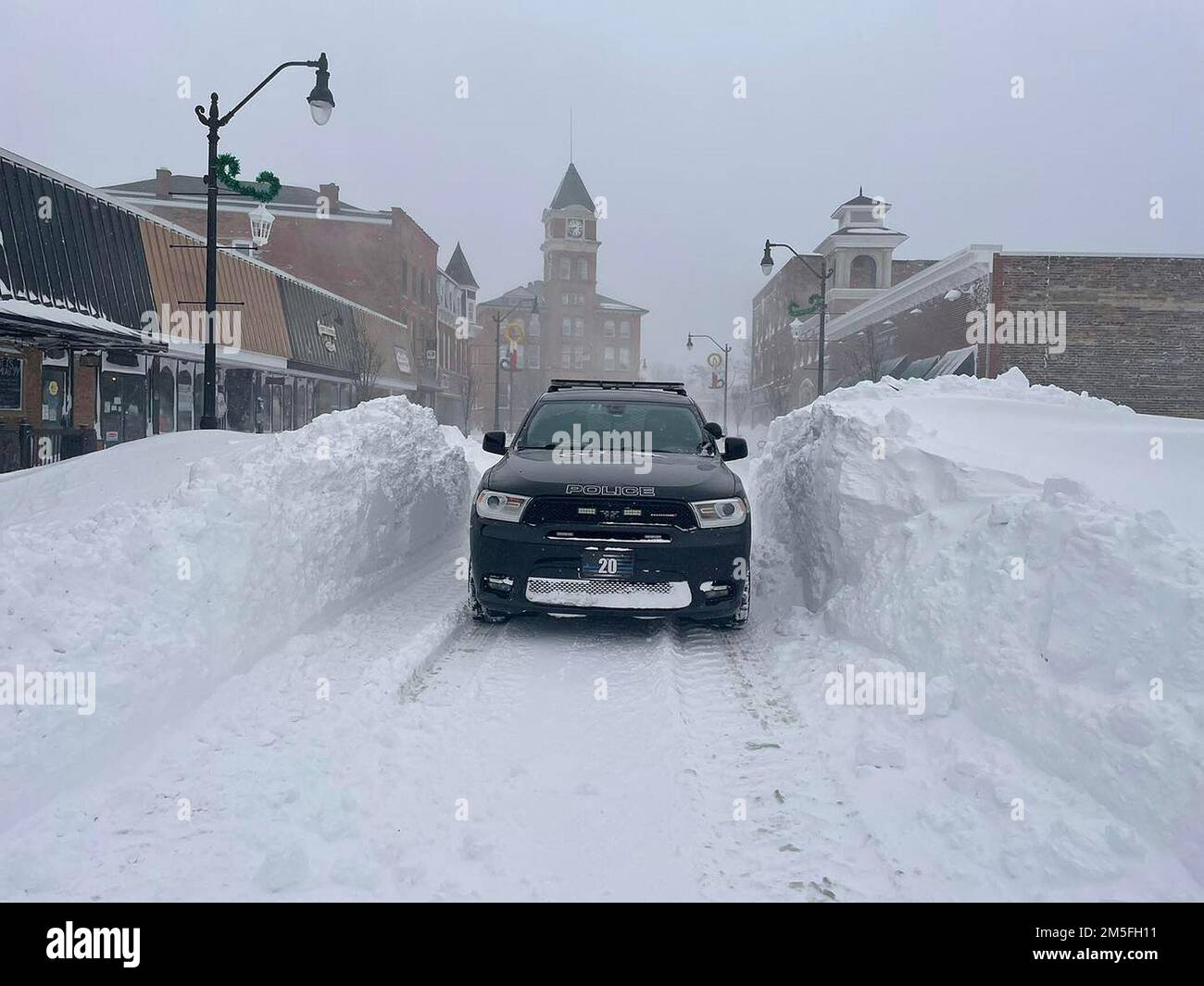 Lancaster, New York, USA. 24th Dec, 2022. A Lancaster police officer