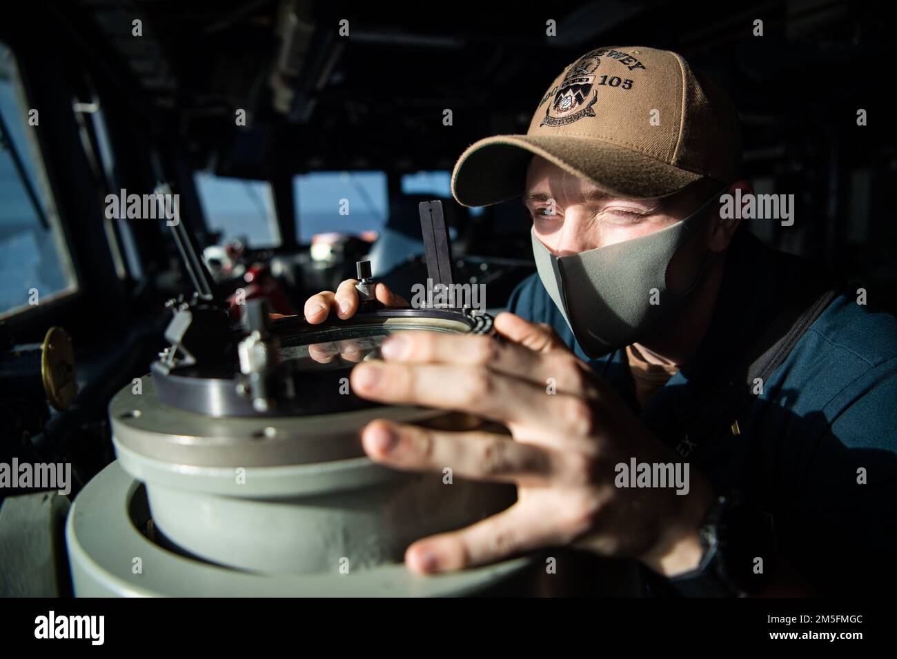 PHILIPPINE SEA (March 14, 2022) Ensign Reese Arehart, from Winston Salem, North Carolina, takes