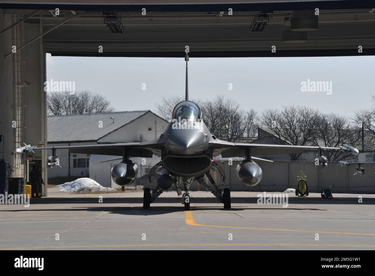 A U.S. Air Force F16 Fighting Falcon aircraft assigned to the