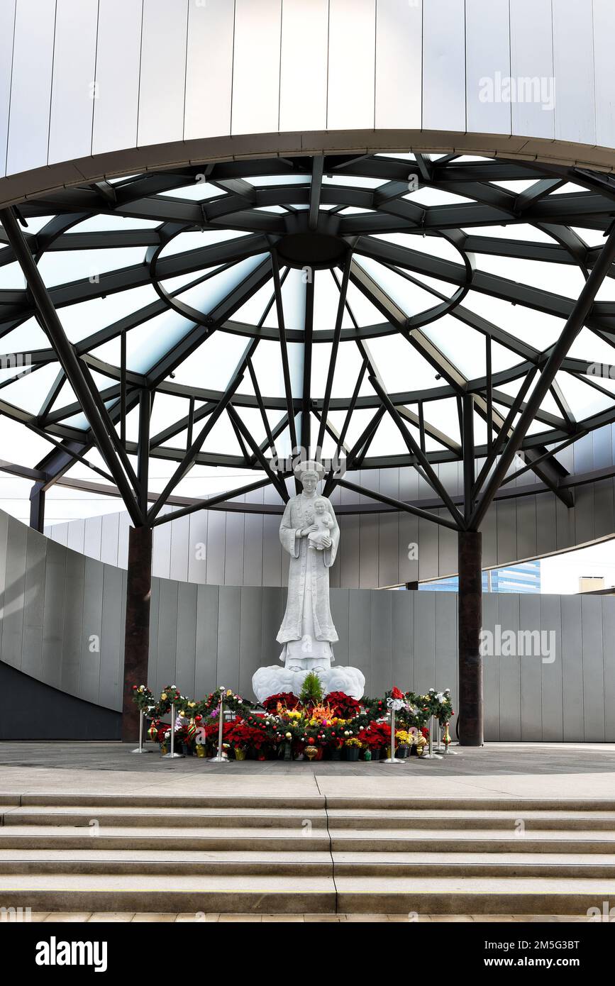 GARDEN GROVE, CALIFORNIA - 28 DEC 2022: The Our Lady of La Vang Shrine at Christ Cathedral. Stock Photo