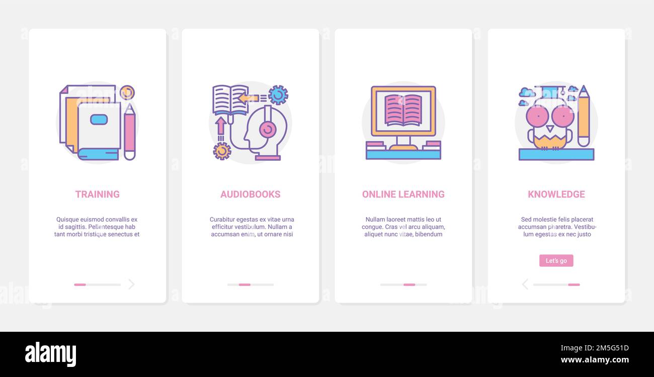 Online course, distant education technology vector illustration. UX, UI ...