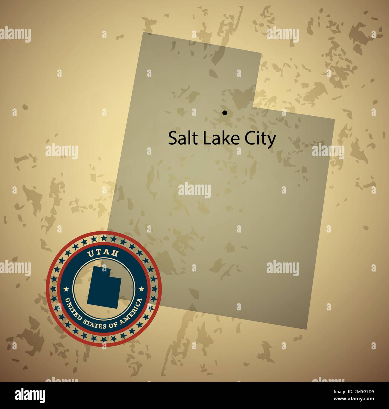 Utah map with stamp vintage vector background Stock Vector Image & Art