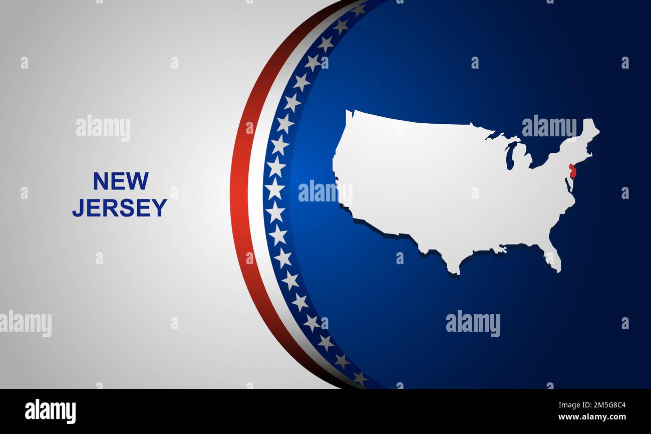 New jersey map hi res stock photography - New Jersey Map Vector Background 2M5G8C4 