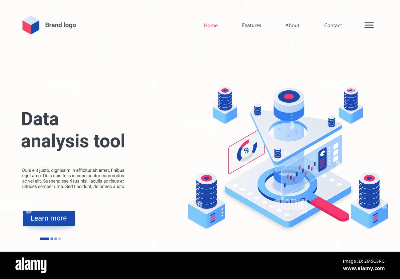 Data analysis equipment tools isometric vector illustration. Cartoon 3d ...
