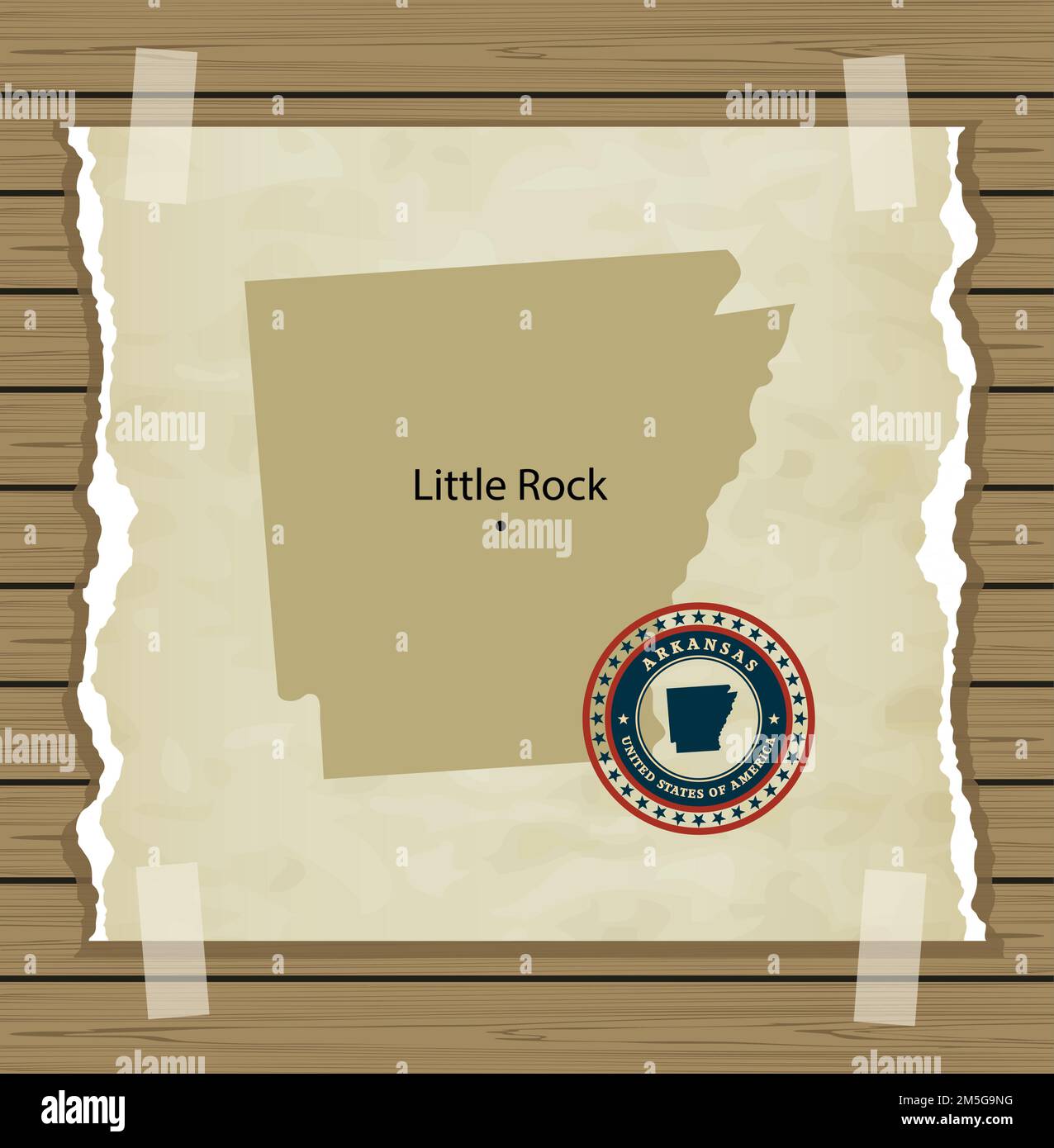 Arkansas map with stamp vintage vector background Stock Vector Image