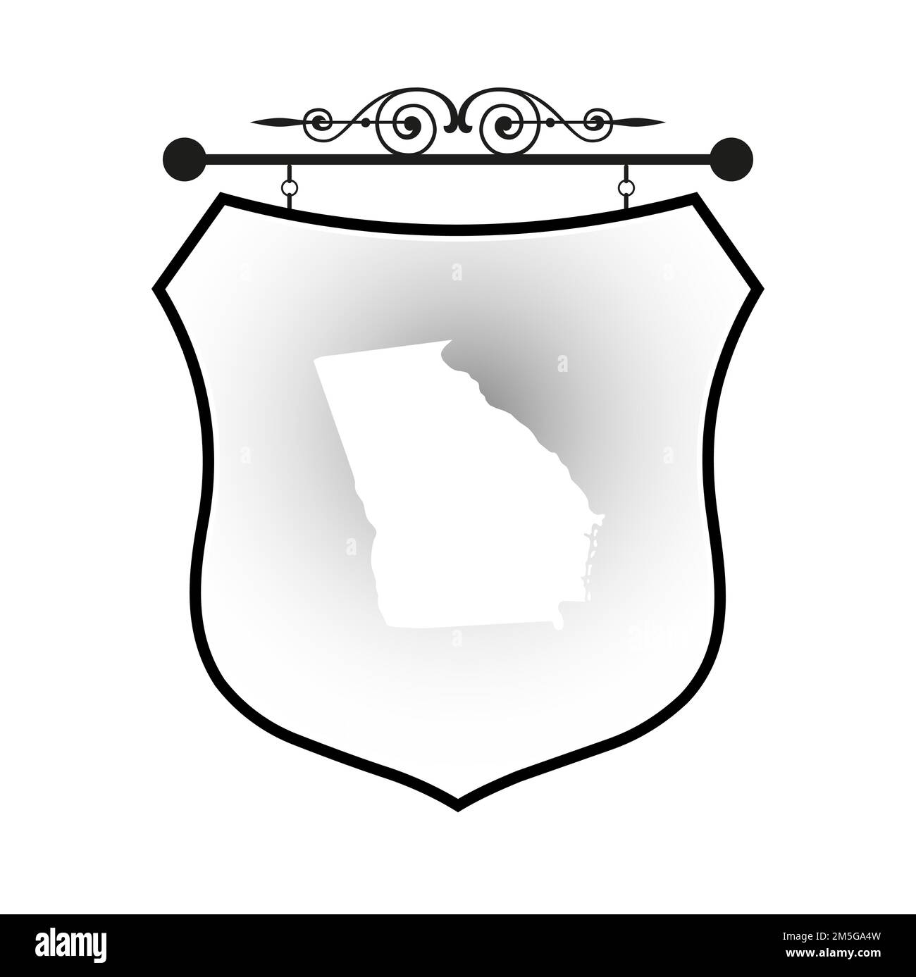 Georgia map on heraldic sign Stock Vector
