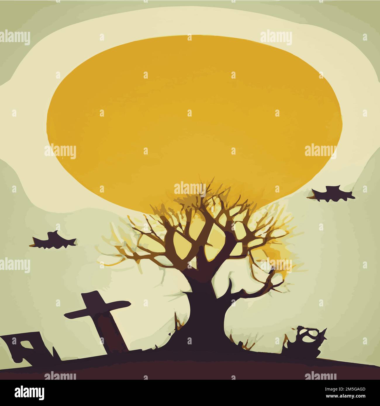 Spooky trees illustration Stock Vector Images - Alamy