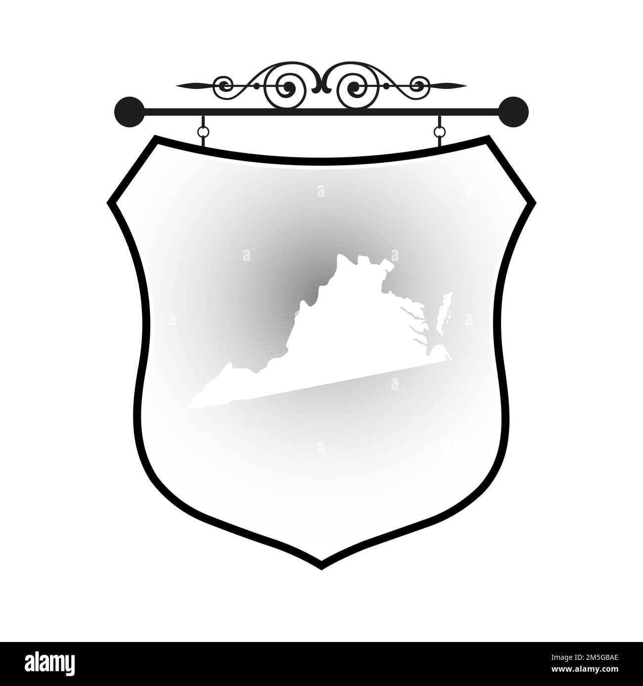 Virginia map on heraldic sign Stock Vector Image & Art Alamy