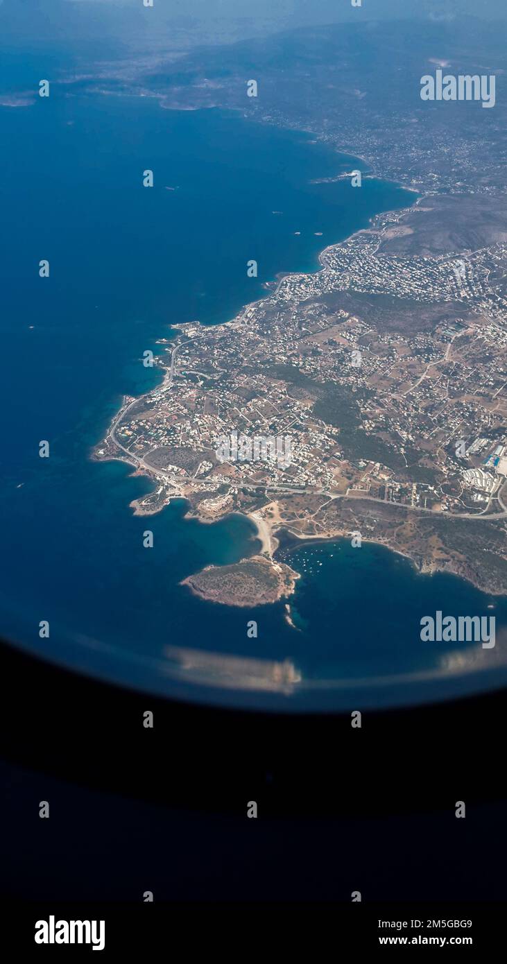 flight and approach to Athens airport, Greece Stock Photo Alamy