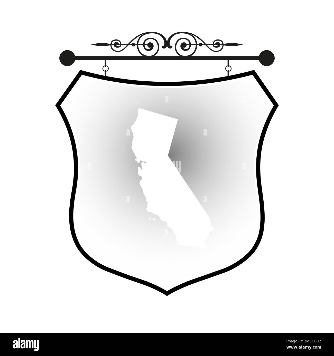 California map on heraldic sign Stock Vector Image & Art - Alamy