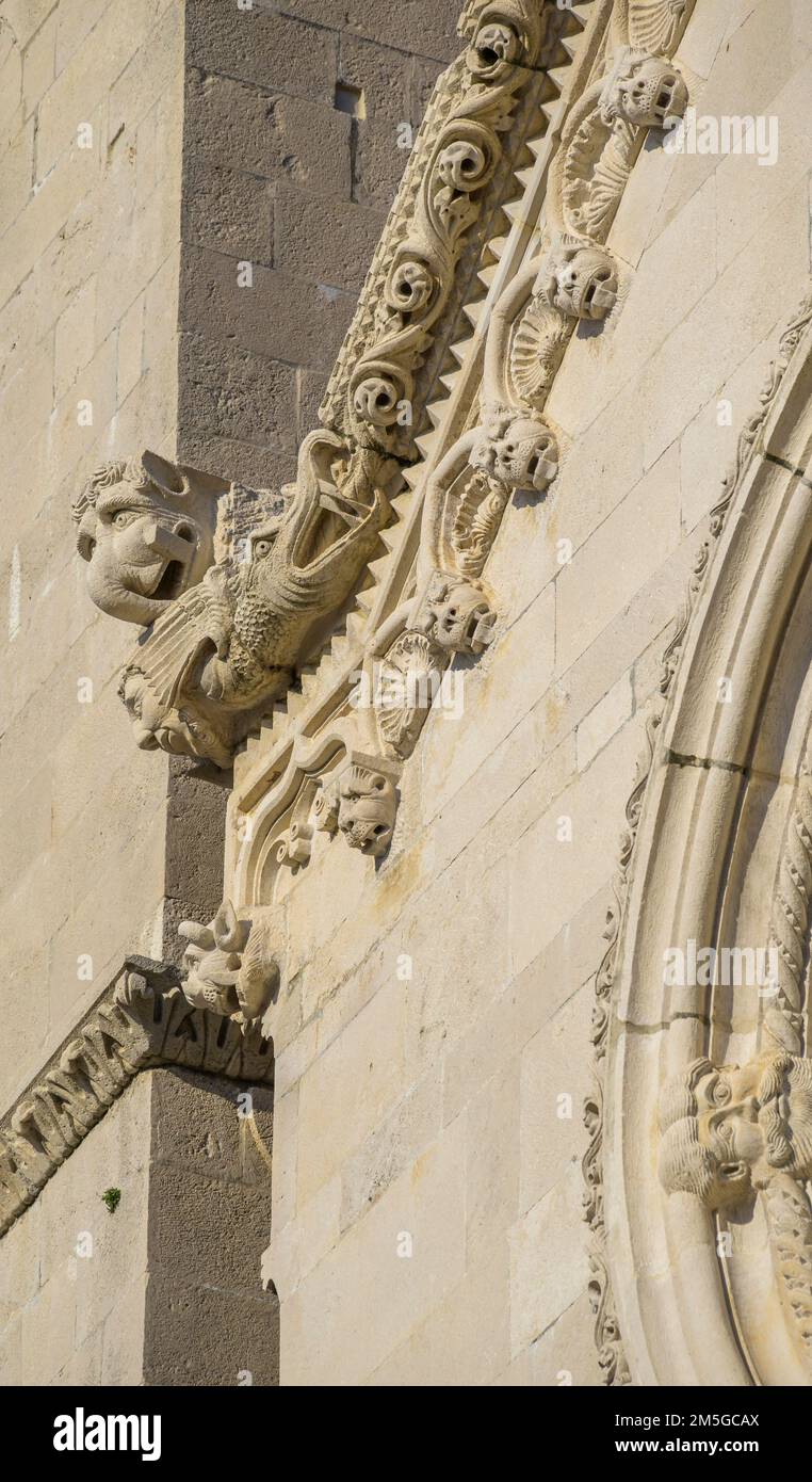 Elephant head at the cathedral Sv Marko, Korcula, Dubrovnik-Neretva County, Croatia Stock Photo