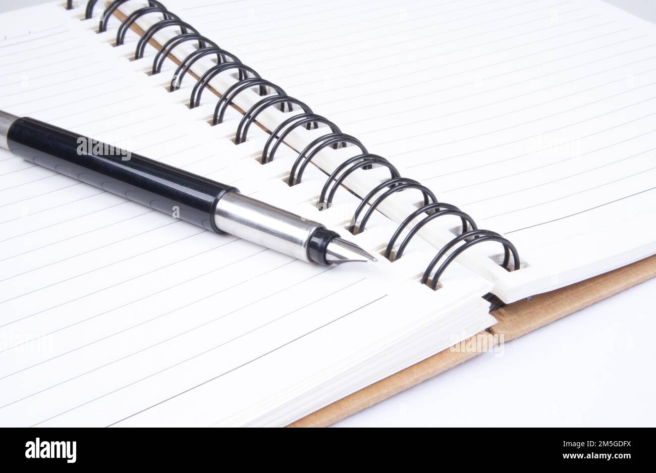 Parker pen on an open book Stock Photo