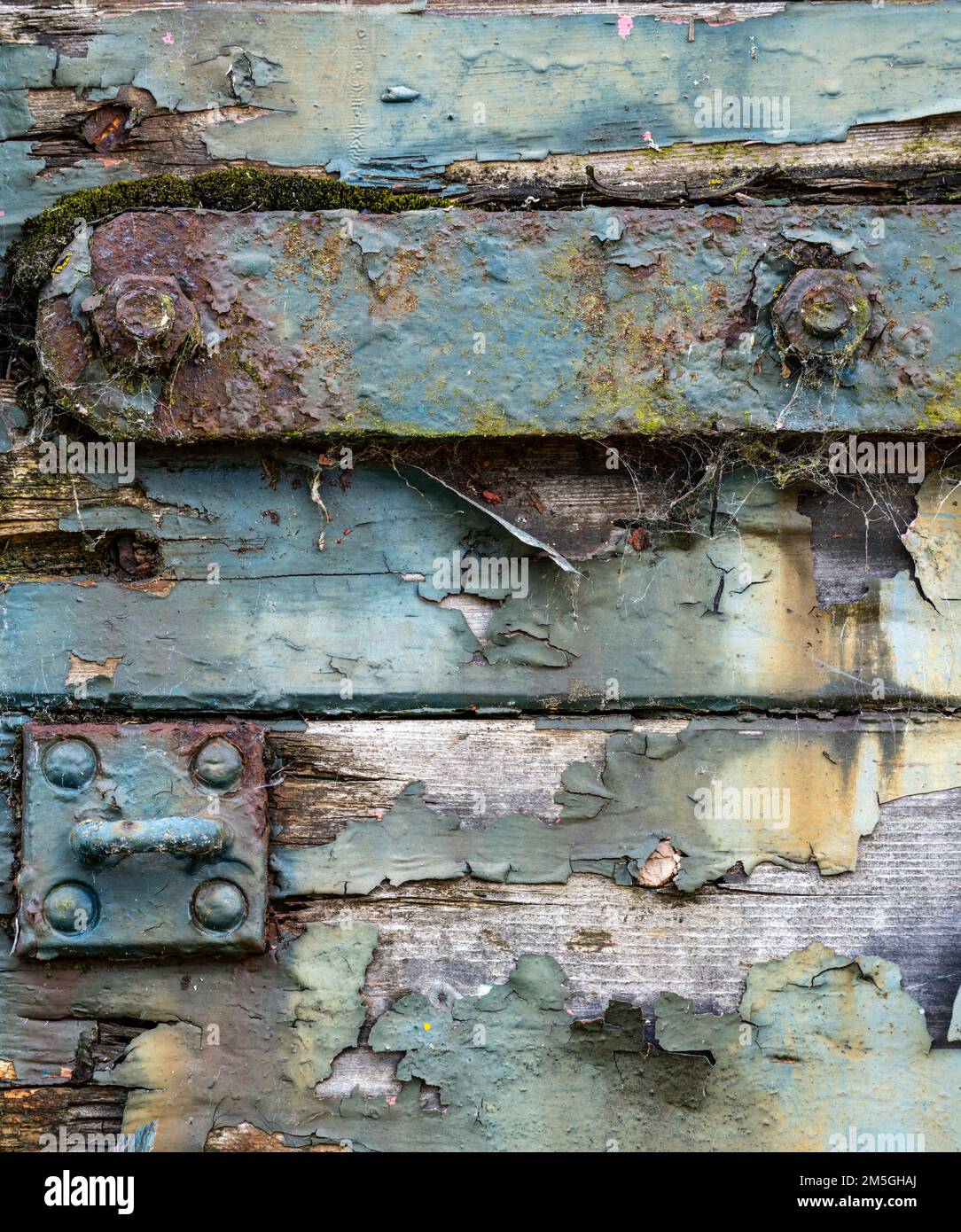 Close up of a dilapidated vintage railway goods wagon Stock Photo