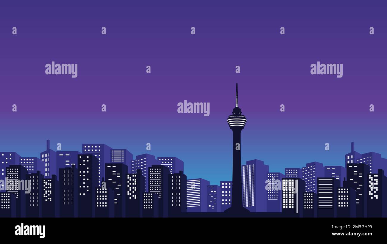 Petronas towers panorama city skyline Stock Vector Images - Alamy
