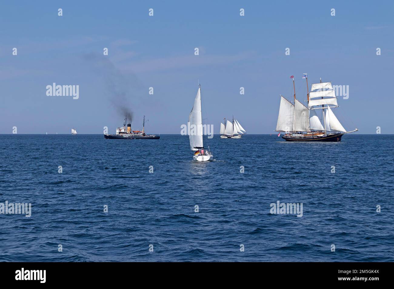 Sailing ships, steam icebreaker Stettin, Baltic Sea, Hanse Sail
