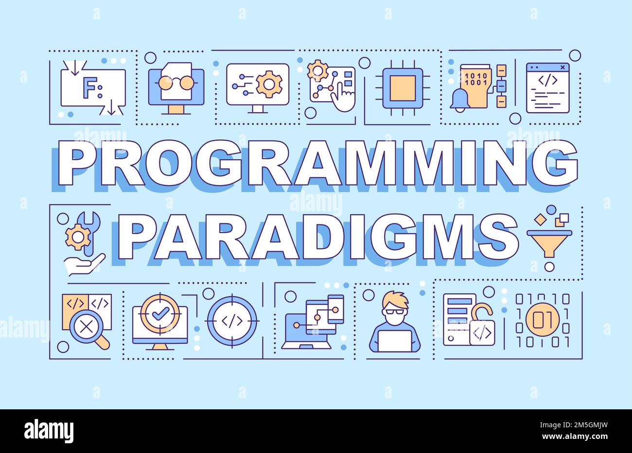 Programming paradigms word concepts blue banner Stock Vector Image ...