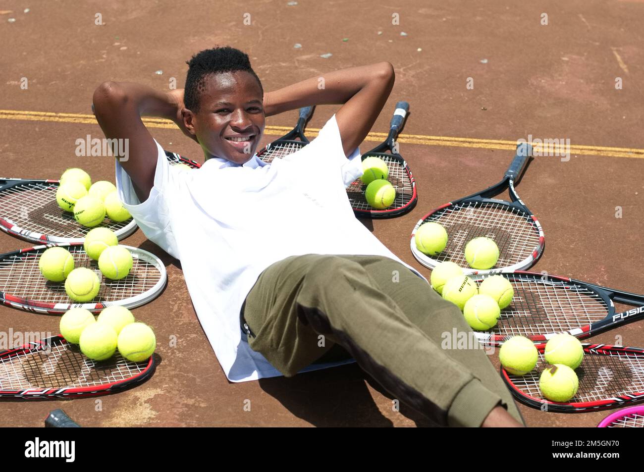 Village based tennis players received a new set of playing kit after