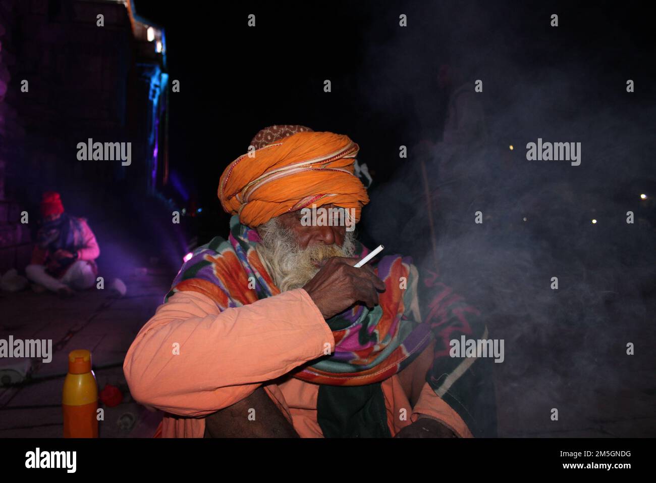 Aghori Smoking at kedarnath Stock Photo