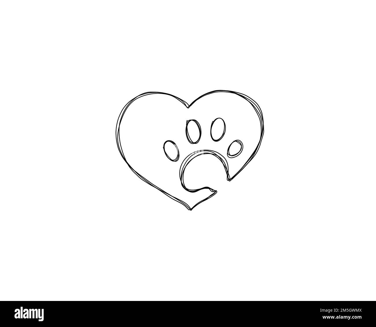 Foot print love pet animal Black and White Stock Photos & Images - Page 2 -  Alamy