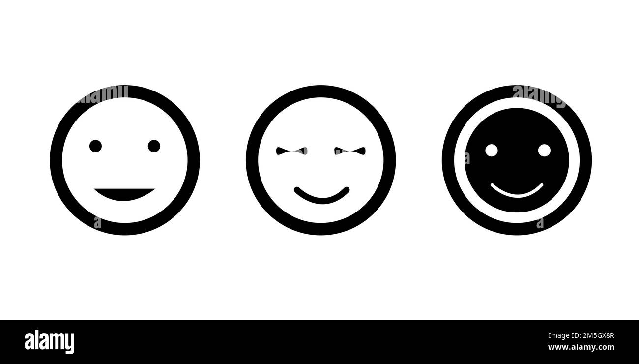 Smile icon. Profile icon. Happy smile. Emoticon face. Happy symbol. Face pictogram. Vector emoji. Good mood. Positive emoji Ui elements Stock Vector