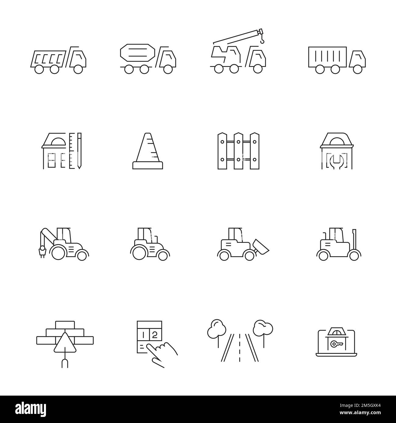Line icons set of construction and architecture Stock Vector Image ...