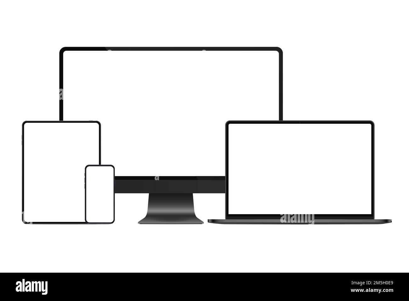 New version of dark black metal modern premium electronic devices set