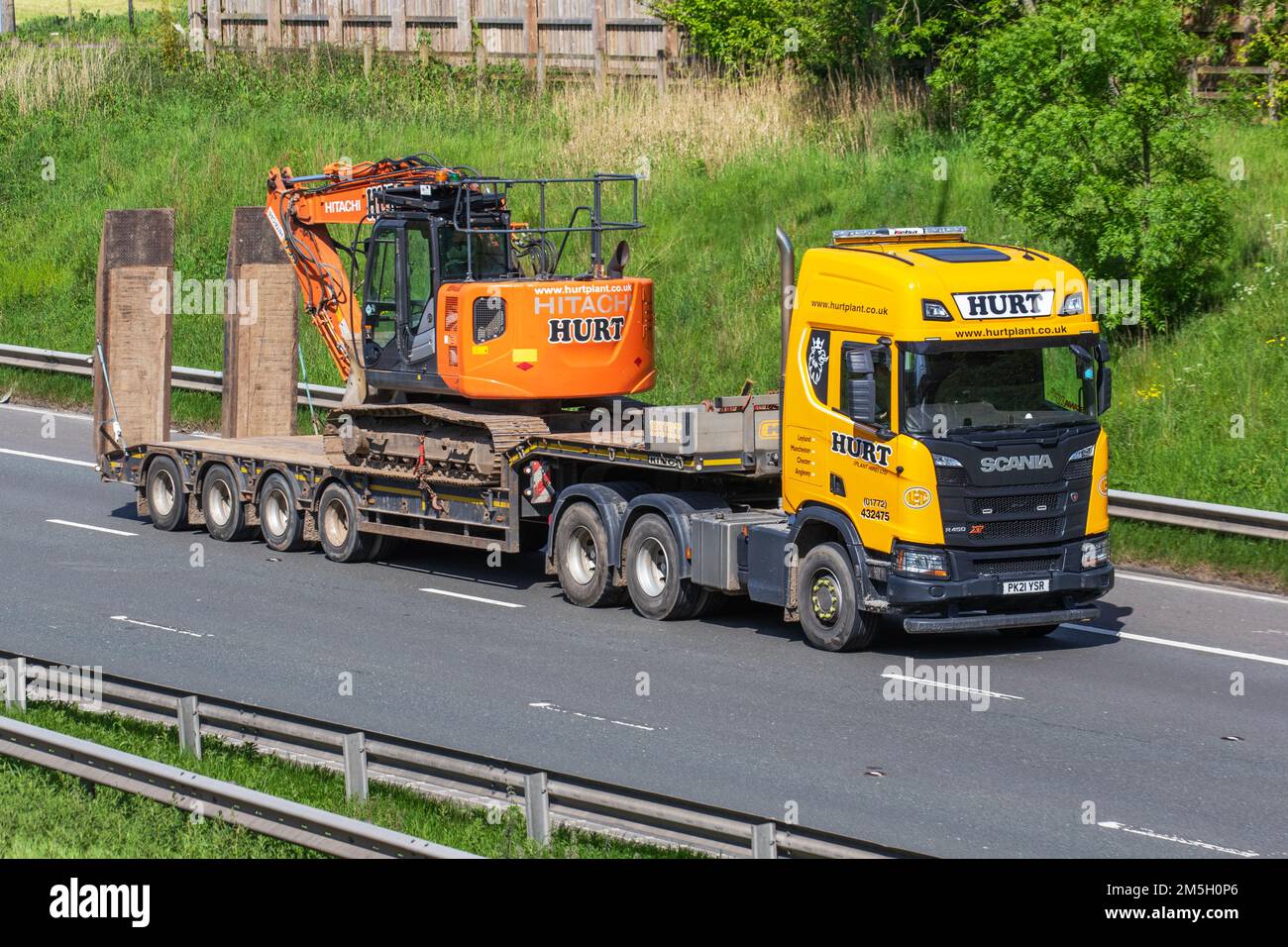 HURT PLANT HIRE LTD 2021 Yellow SCANIA R450 A 6x2 12742cc Diesel