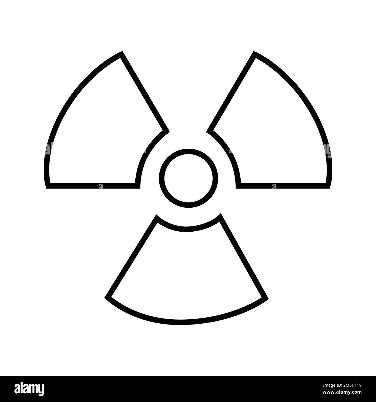 Outline symbol of radiation. Nuclear explosion danger and toxic Stock Vector