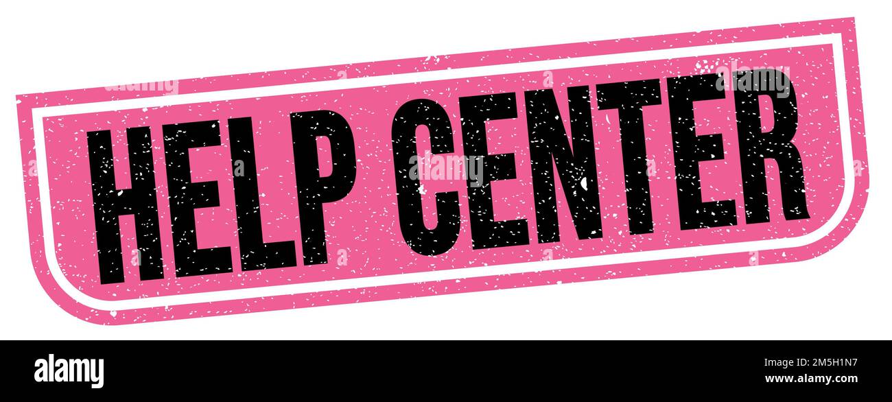 HELP CENTER text written on pink-black grungy stamp sign Stock Photo ...