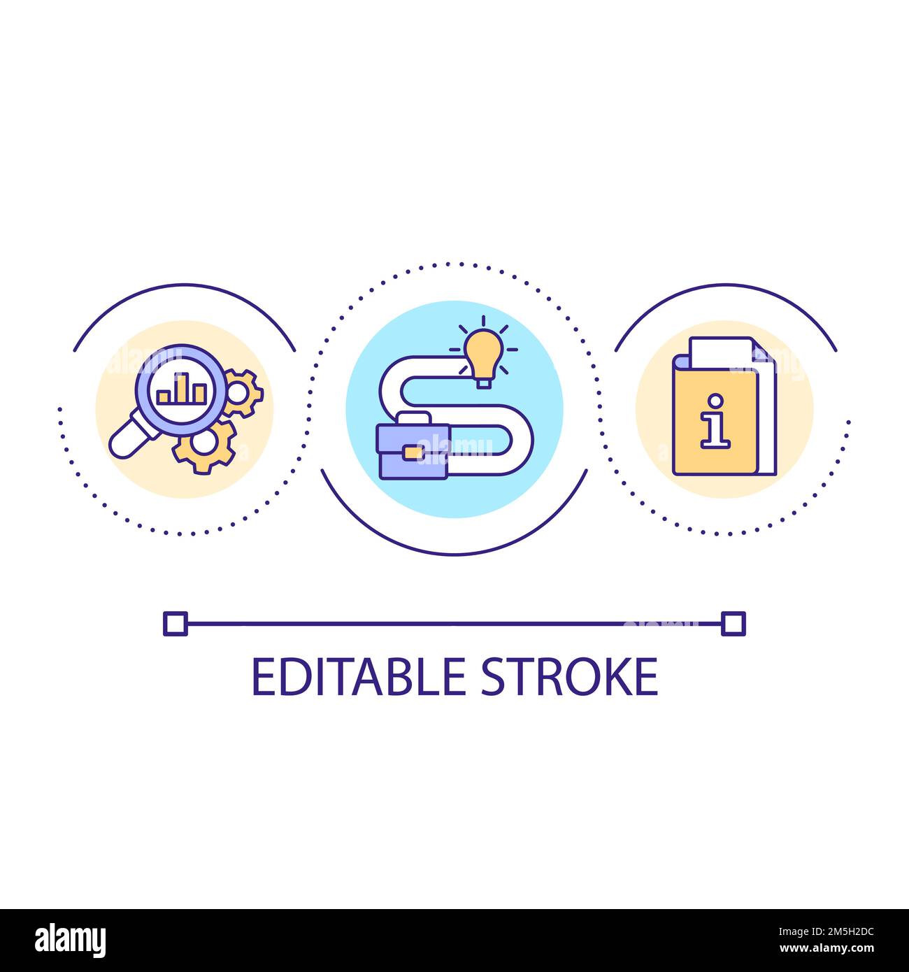 Market research for startup loop concept icon Stock Vector