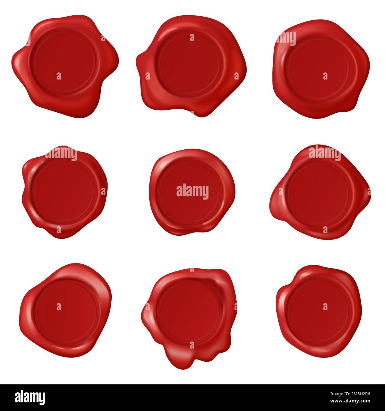 Retro vintage seal wax stamps vector set. Collection of realistic stamp