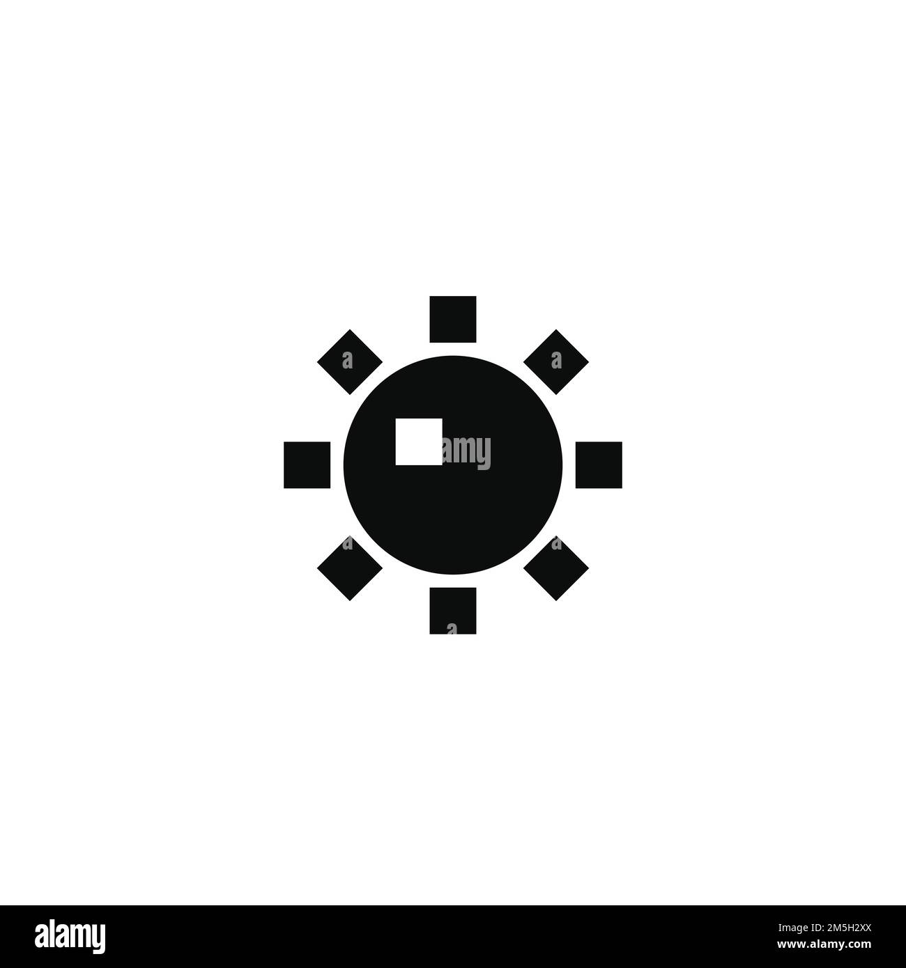 Pixel bomb explosion icon. Black ball with squares Stock Vector