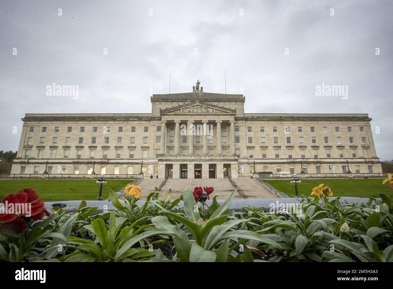 File photo dated 07/11/22 of a general view of Parliament Buildings at Stormont Estate, in Northern Ireland. Political parties and politicians were paid salaries and allowances without statutory cover after the first Northern Ireland Assembly election in case the institutions came to a 'premature end', state papers have revealed. Issue date: Thursday December 29, 2022. Stock Photo