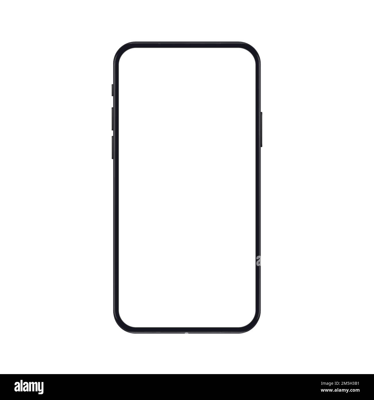 High quality realistic new version of smartphone with blank white
