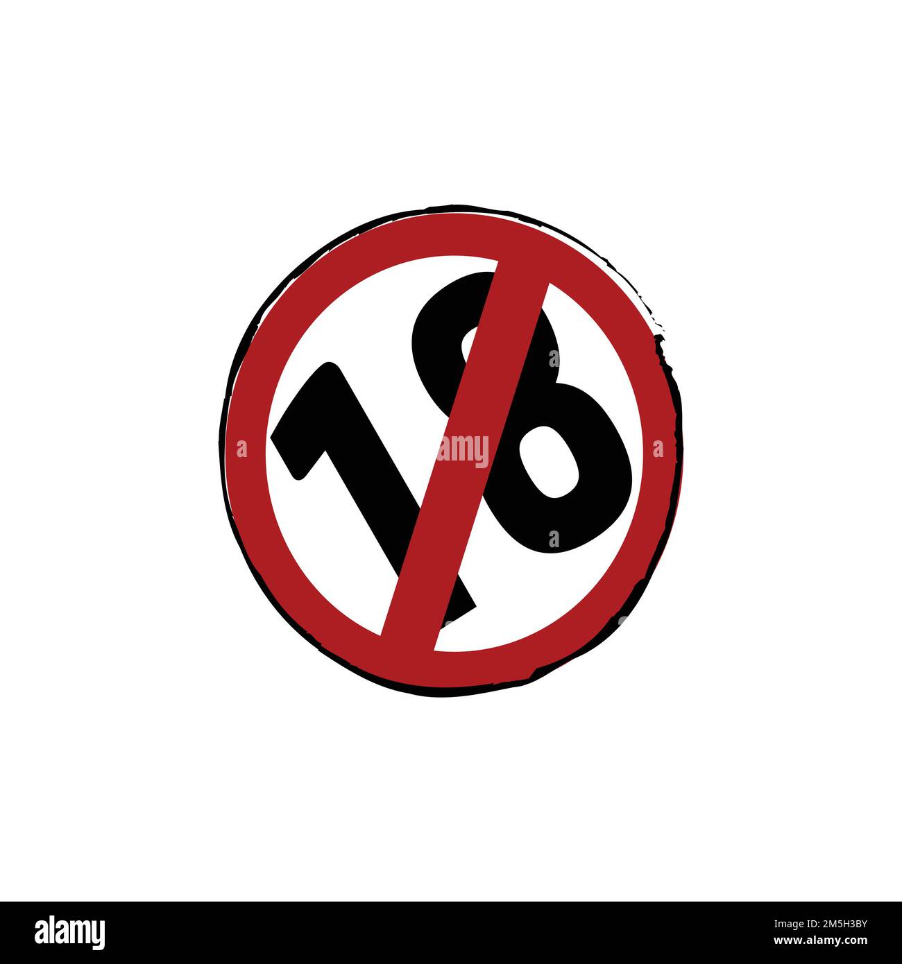 Prohibited under 18 years old sign Stock Vector