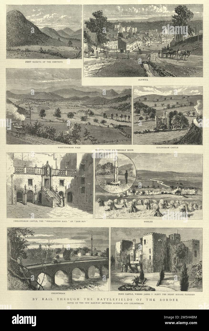 Vintage illustration scenes from by Rail through the battelfields of ...