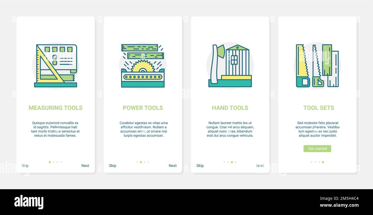 Power machine repair tools, hand wood work carpenter equipment vector ...