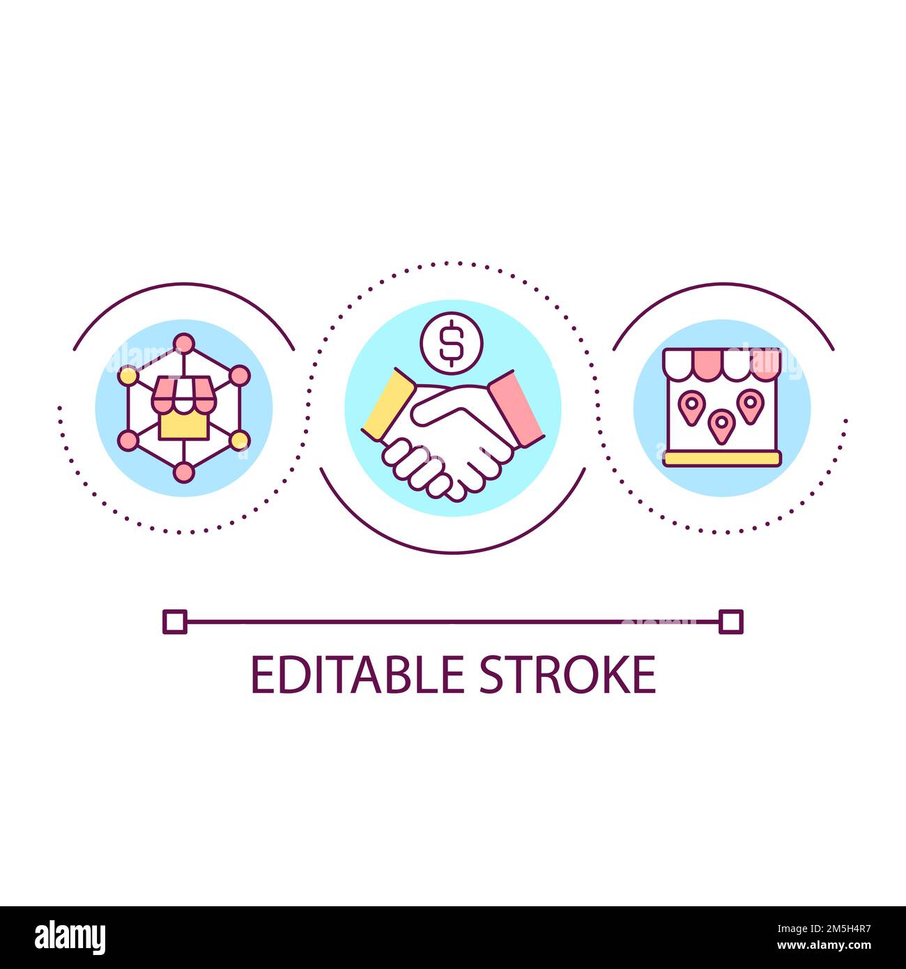 Preparing for business expansion loop concept icon Stock Vector