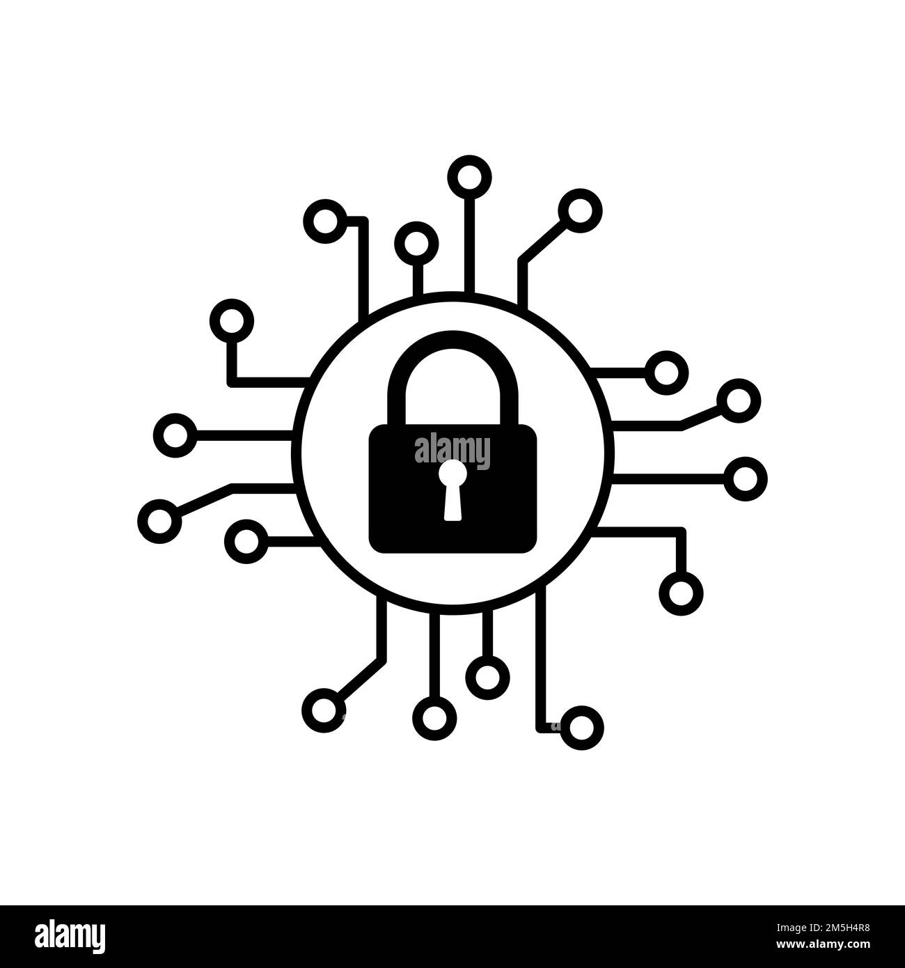 Encryption cyber security icon. Cybersecurity, data secured and protected concept. Flat vector illustration Stock Vector