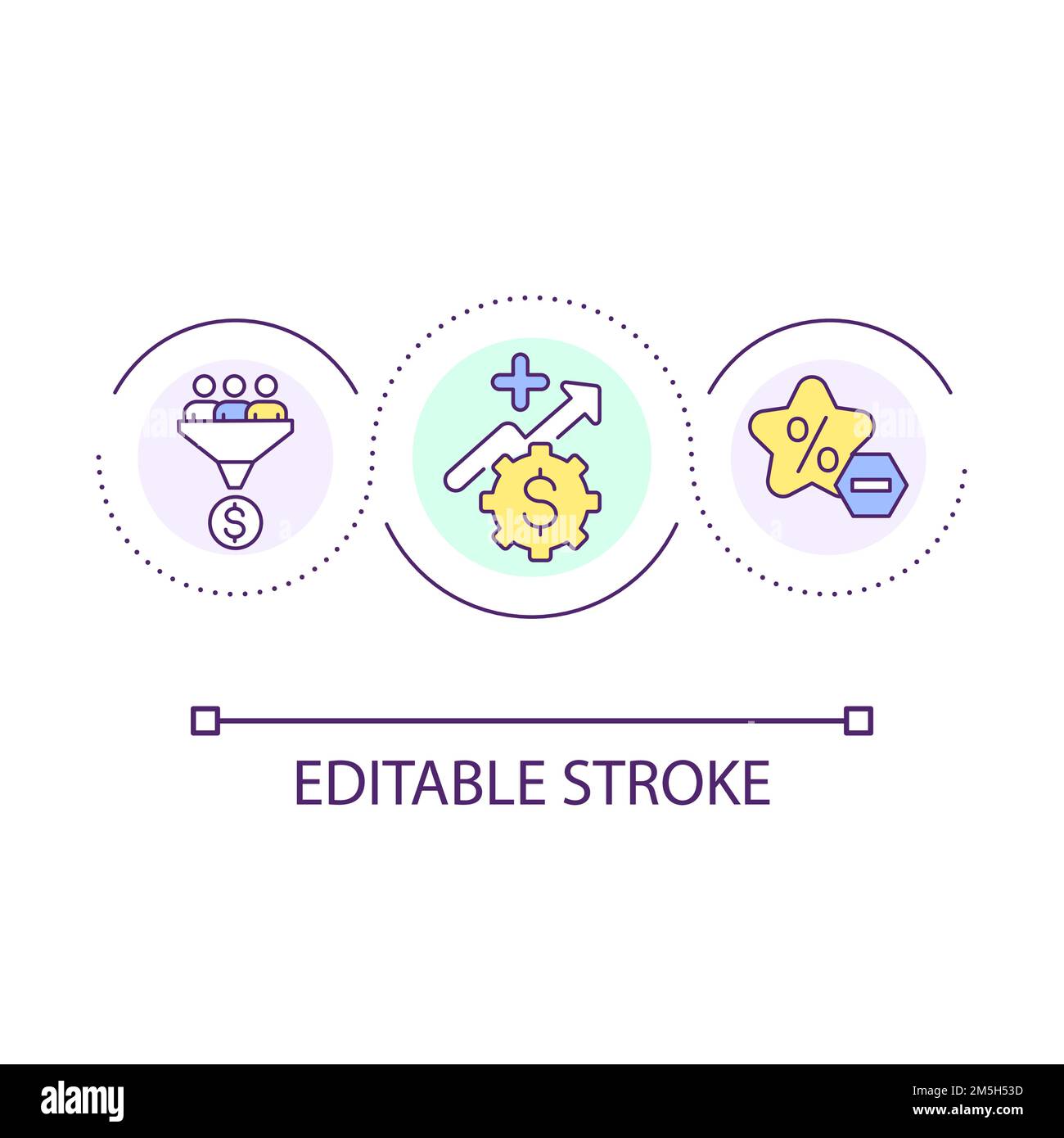 Profit increasement loop concept icon Stock Vector