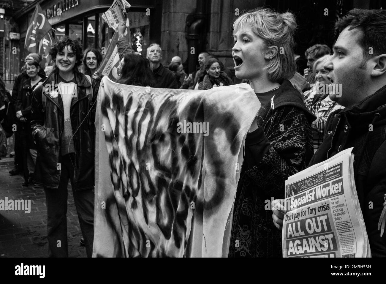 Image showing a cost of living crisis rally in Glasgow following CWU