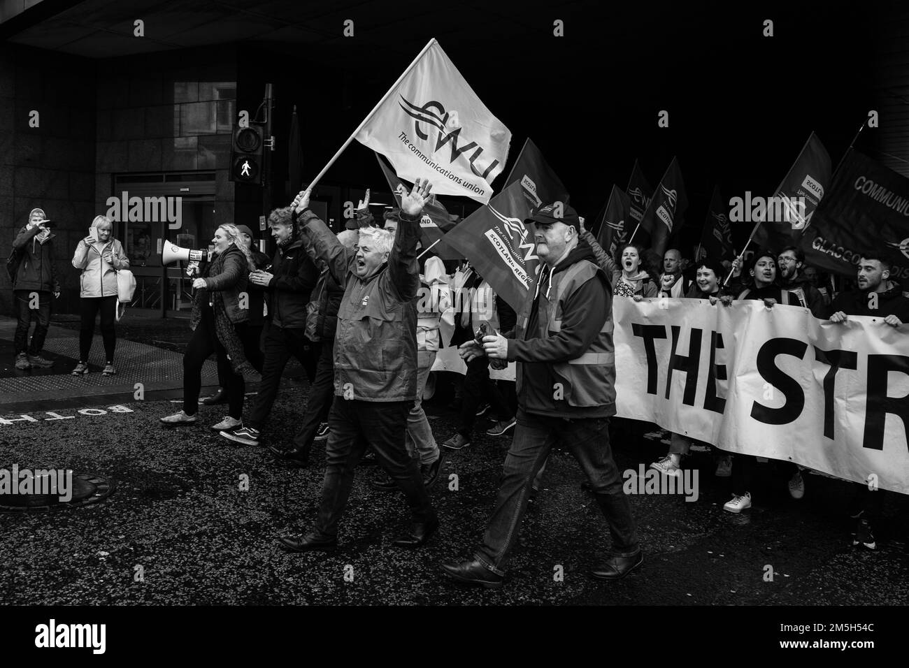 Image showing a cost of living crisis rally in Glasgow following CWU
