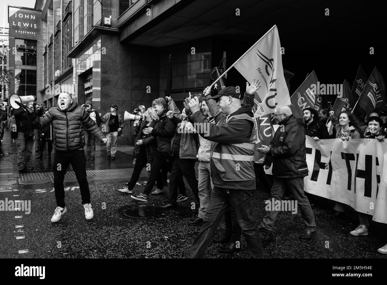 Image showing a cost of living crisis rally in Glasgow following CWU