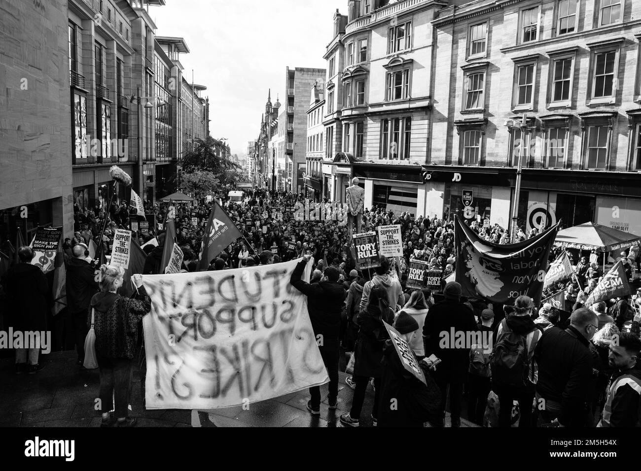Image showing a cost of living crisis rally in Glasgow following CWU