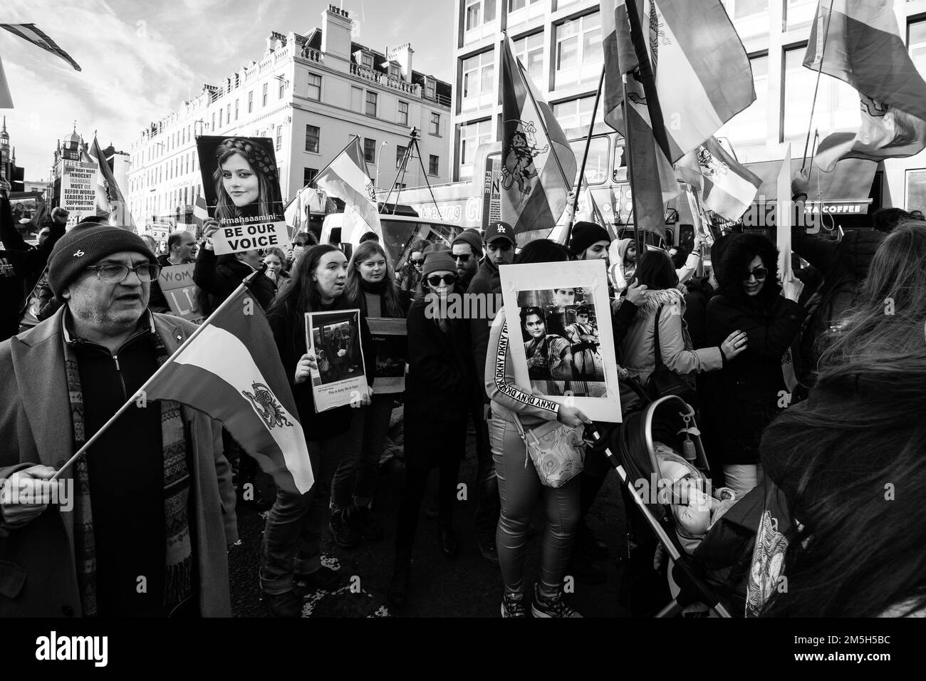 Iranian Scottish Association march highlighting womens rights issue in Iran Stock Photo