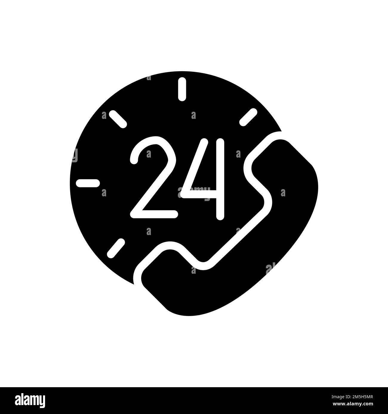 Roundtheclock support black glyph icon Stock Vector Image & Art Alamy