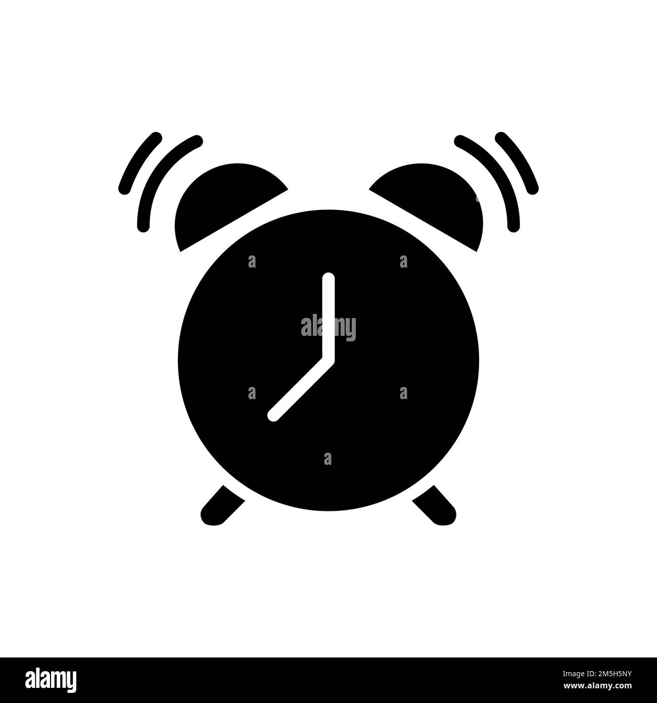 Ringing alarm clock black glyph icon Stock Vector Image & Art Alamy