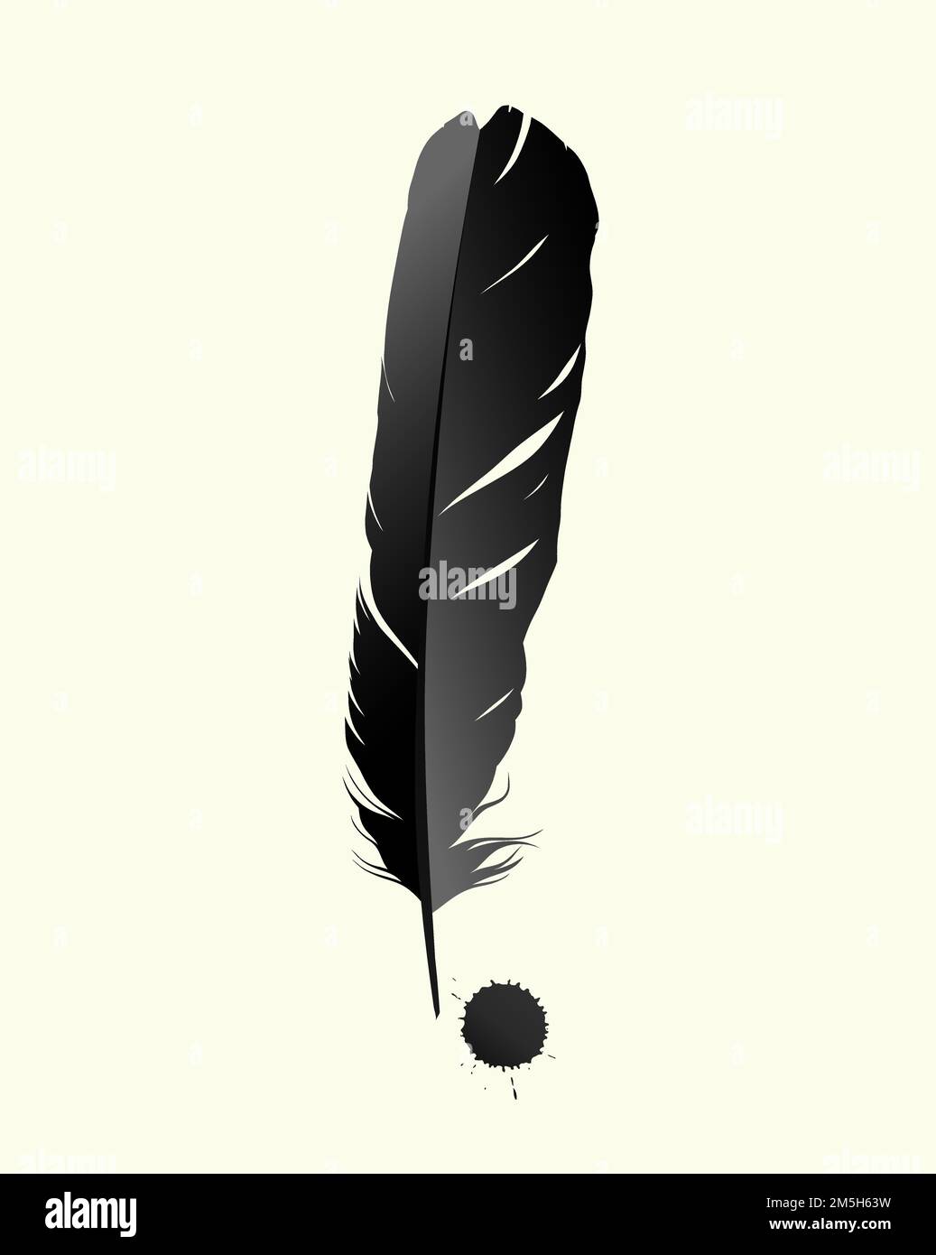 Black feather on white background vectror images Stock Vector Image ...