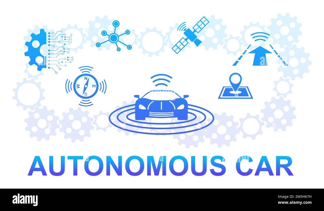 Illustration of an autonomous car concept Stock Photo Circuit Diagram