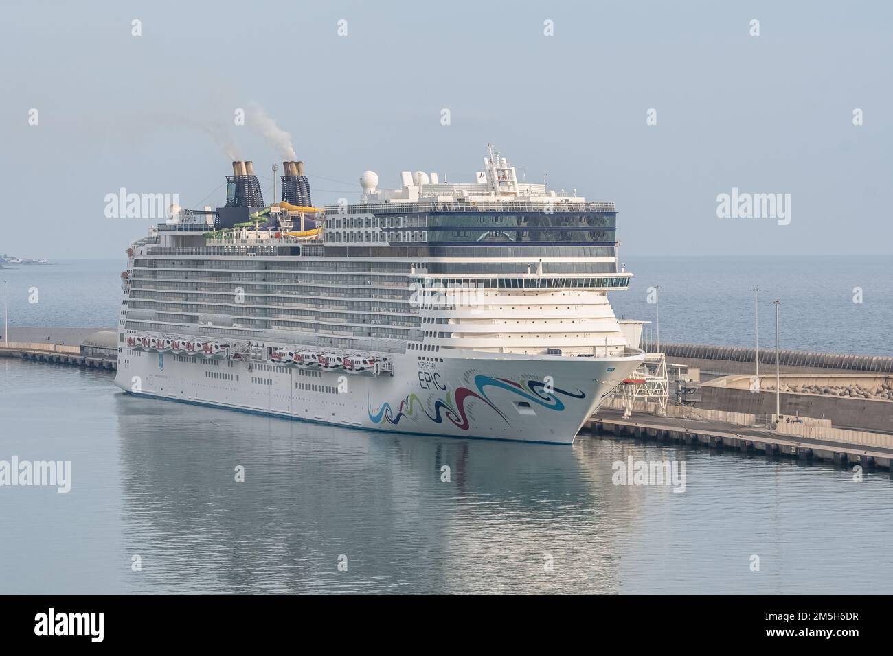 Cruise ship Norwegian Epic in the port of Civitavecchia, Italy on May 04, 2022. Stock Photo